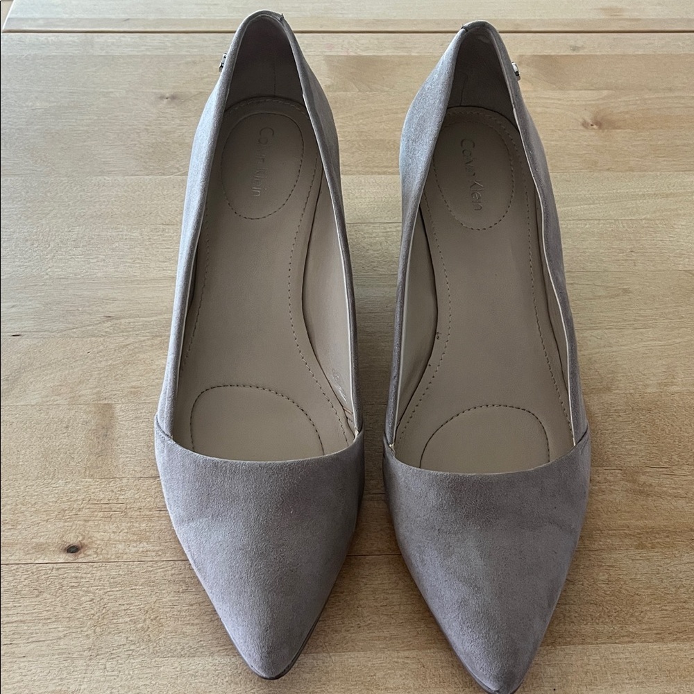Calvin Klein Women's Gray Suede Heels
